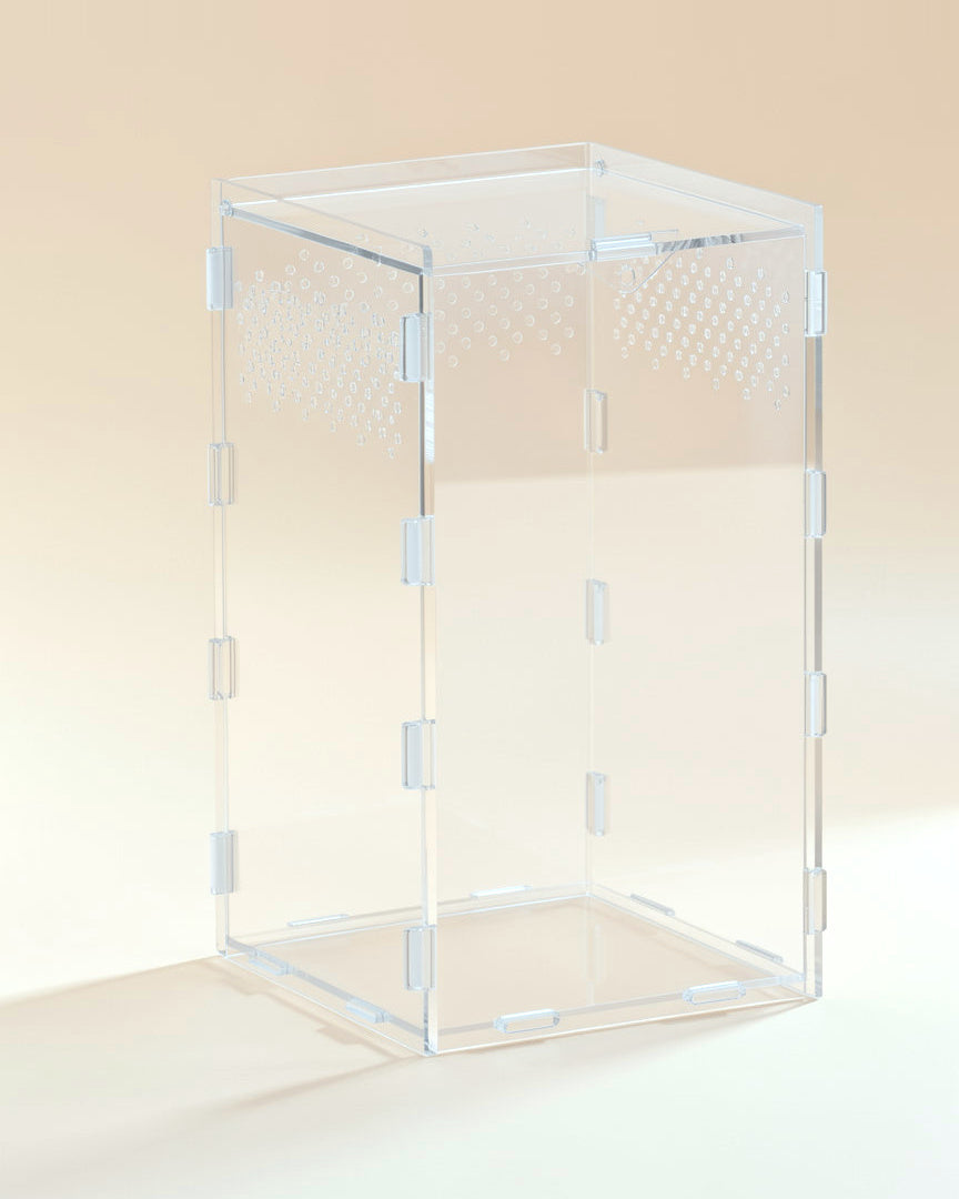 Tall acrylic enclosure, size L, 9.8 in tall, empty