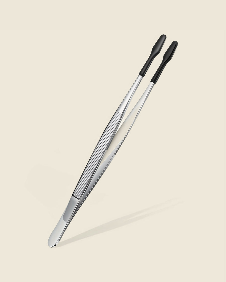 Feeding tweezers with rubber tips, straight tip, studio photo